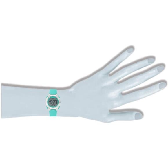 Womens Digital Watch Teal Resin Strap Chronograph Alarm Stopwatch Water Resistan - Picture 3 of 5